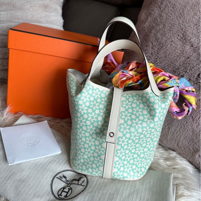 愛馬仕 菜籃子 18 超好價出  picotin 18 Hermès Picotin 18 Lucky Daisy 手提包 包包-6