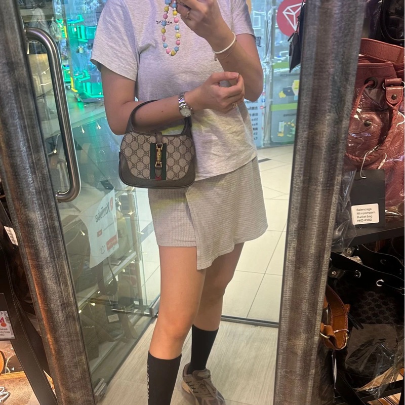 巴黎世家 x 古馳 聯乘 腋下包 超好價出 Balenciaga x Gucci Mini Jackie 棕色包 手提包 ophidia 袋 斜挎包 包-8