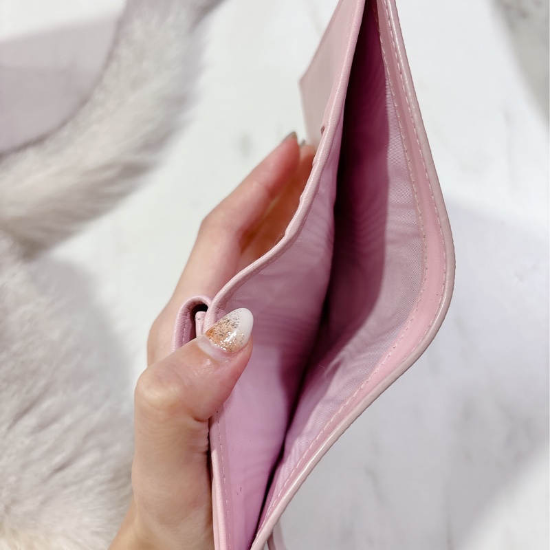 Prada 粉Saffiano皮革短錢包-6