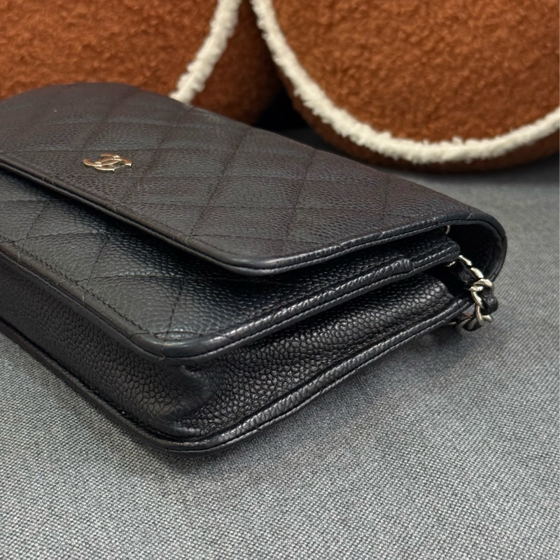 (台灣購證🇹🇼)Chanel Woc 黑銀荔枝-3