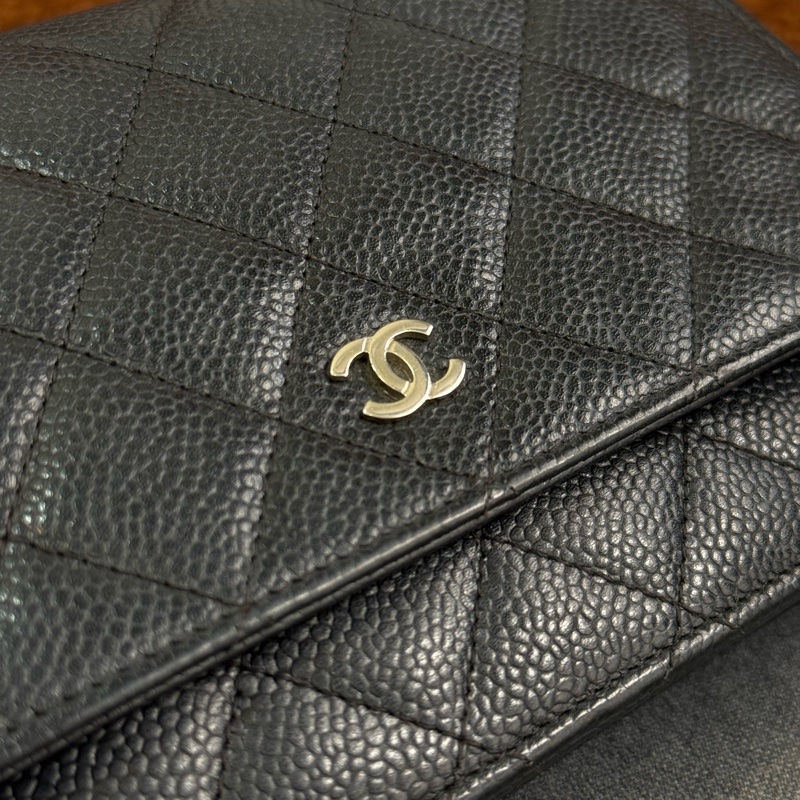 (台灣購證🇹🇼)Chanel Woc 黑銀荔枝-5
