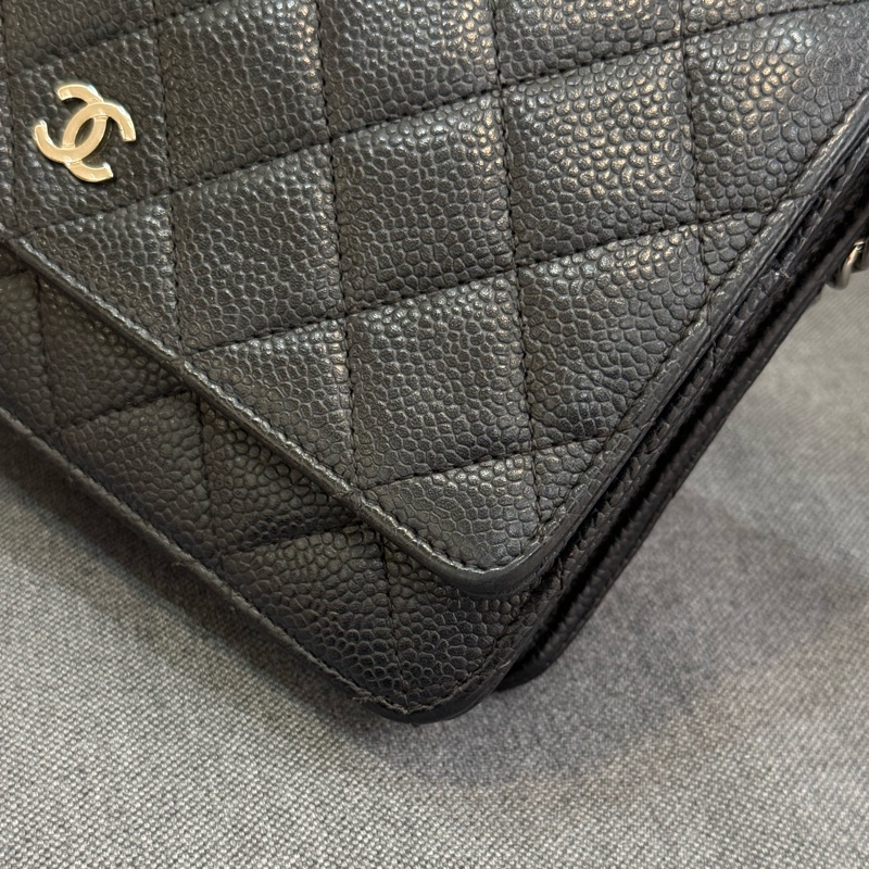 (台灣購證🇹🇼)Chanel Woc 黑銀荔枝-6