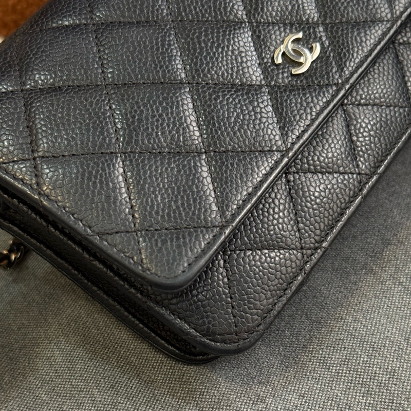 (台灣購證🇹🇼)Chanel Woc 黑銀荔枝-7