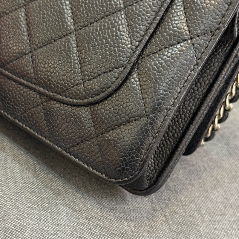 (台灣購證🇹🇼)Chanel Woc 黑銀荔枝-8