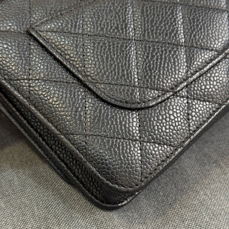 (台灣購證🇹🇼)Chanel Woc 黑銀荔枝-9