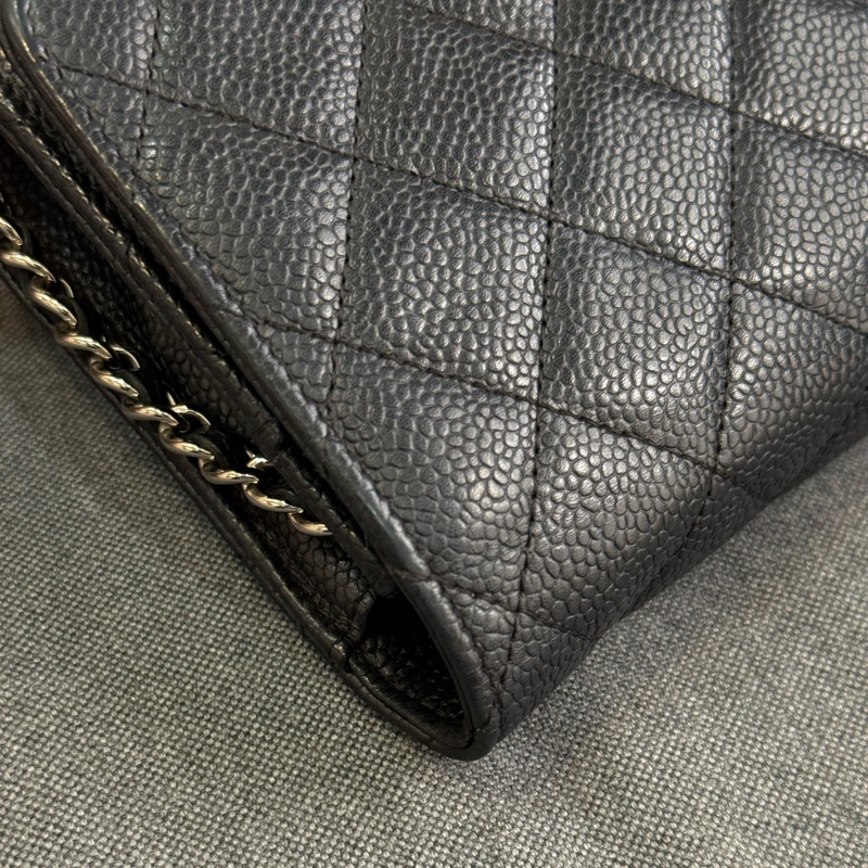 (台灣購證🇹🇼)Chanel Woc 黑銀荔枝-11