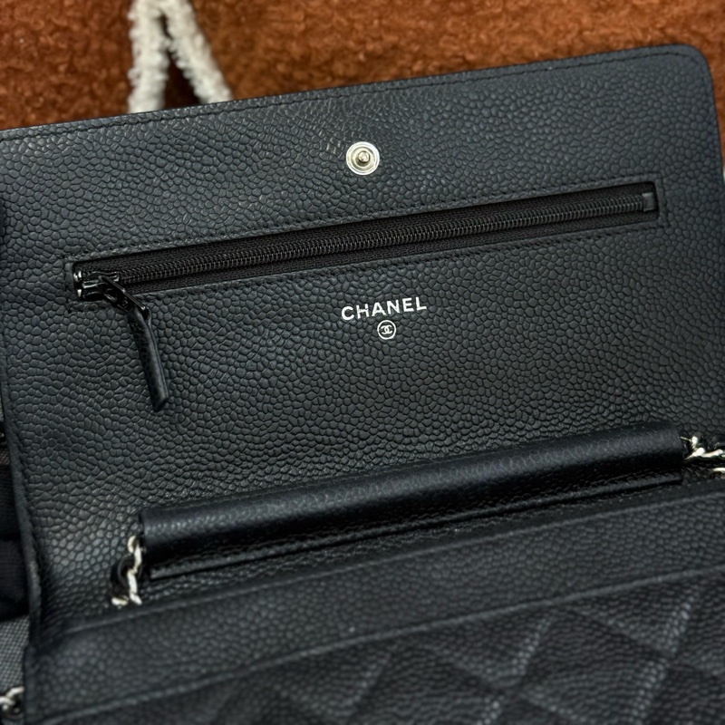 (台灣購證🇹🇼)Chanel Woc 黑銀荔枝-13