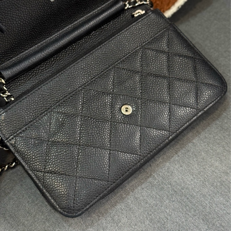 (台灣購證🇹🇼)Chanel Woc 黑銀荔枝-14