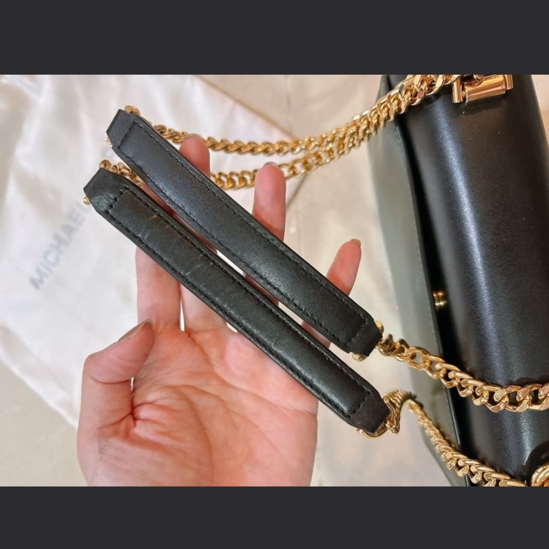 Michael Kors Jade 拚色皮革鏈條 肩背兩用包-8