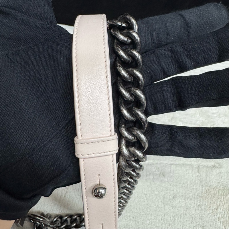 97新❤️Chanel香奈兒 粉色全皮大號Leboy鏈條包 鐳射18開，尺寸27*17*7cm-8