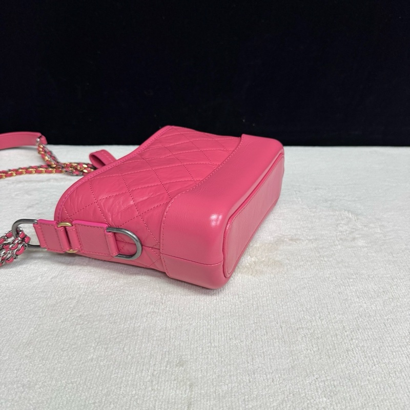 98新❤️Chanel香奈兒 粉色全皮小號流浪鏈條包 鐳射29開，尺寸28*15*8cm。-2