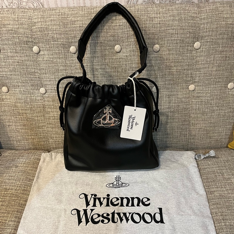 Vivienne Westwood皮革抽繩水桶包-4