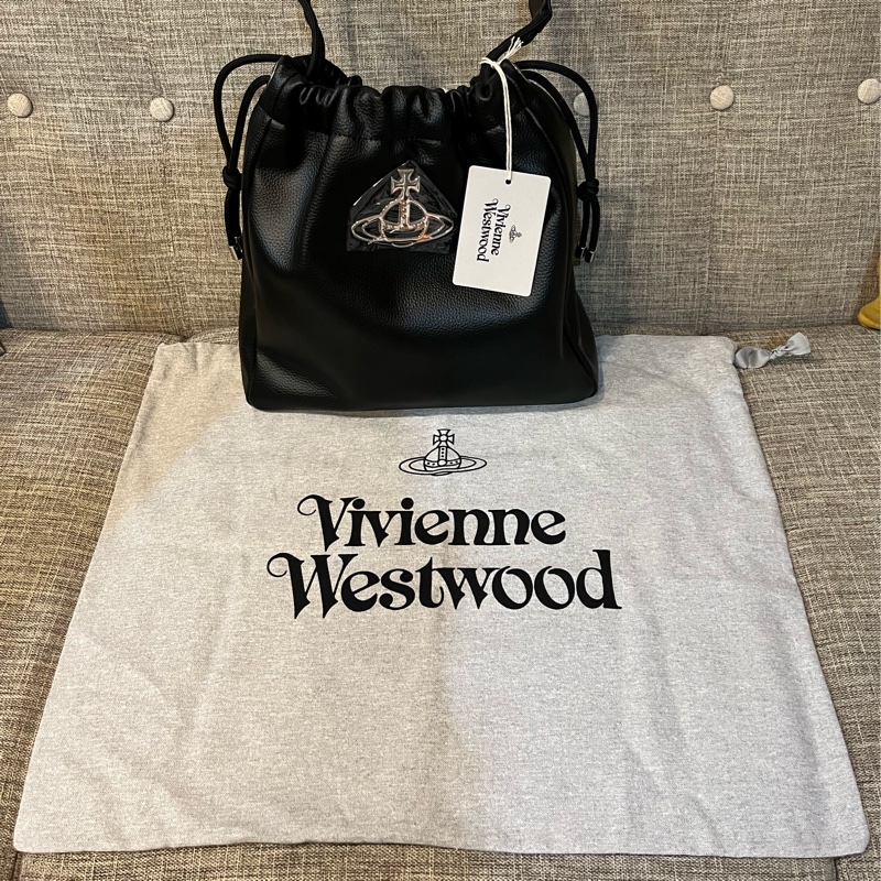 Vivienne Westwood皮革抽繩水桶包-10