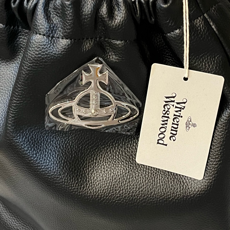 Vivienne Westwood皮革抽繩水桶包-11