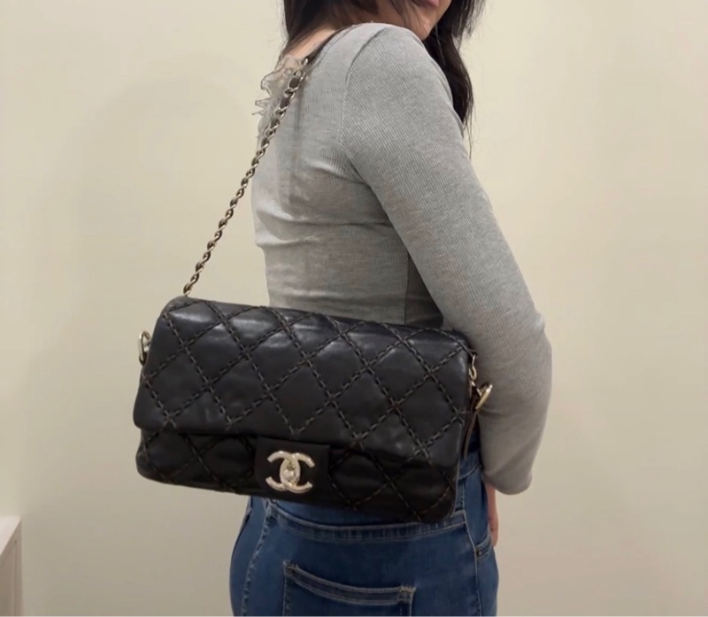 特價48h🧡Chanel 香奈兒 口蓋 CF 側背 老香 黑 包包-2