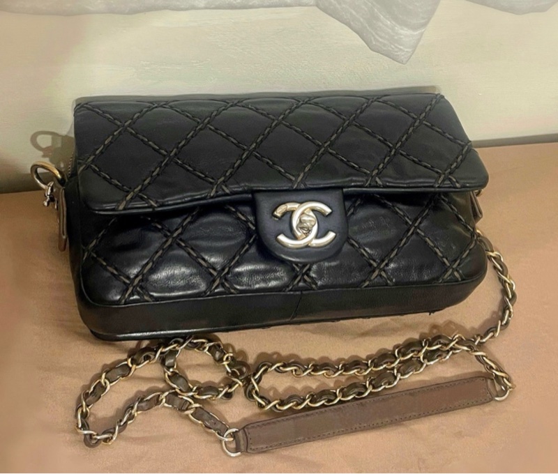 特價48h🧡Chanel 香奈兒 口蓋 CF 側背 老香 黑 包包-5