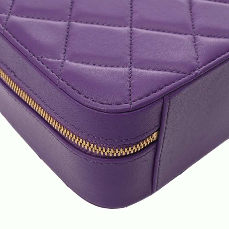 香奈兒 (CHANEL) Matelassé 小號化妝包，紫色，AS3318，女士，A級羊皮，二手，Ginzo-6