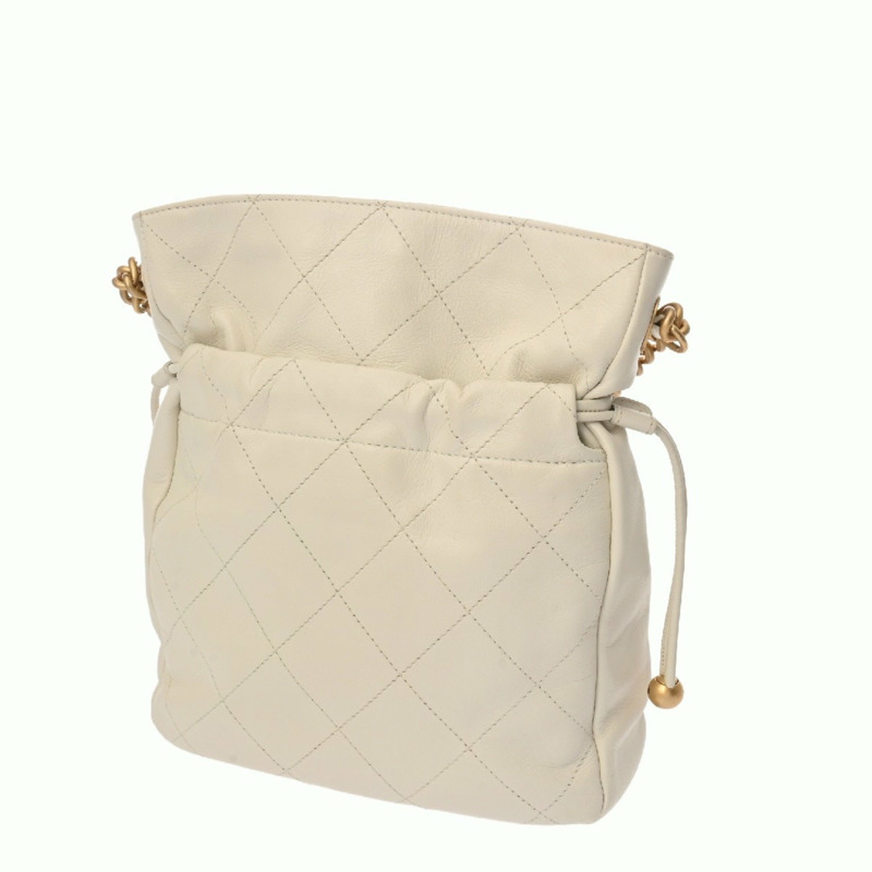 香奈兒 (CHANEL) Matelassé 抽繩包，白色，AS2985，女士皮革單肩包，A級，二手，Ginzo-2