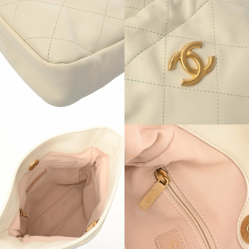 香奈兒 (CHANEL) Matelassé 抽繩包，白色，AS2985，女士皮革單肩包，A級，二手，Ginzo-8