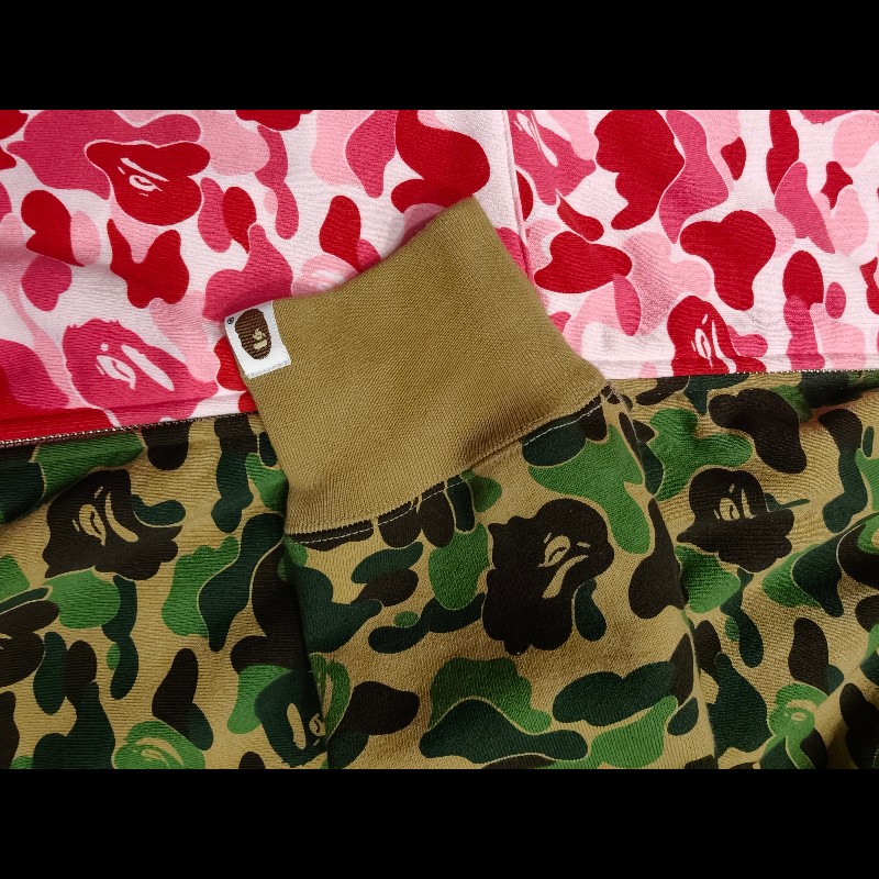 香港bape帶回正版鯊魚拼色外套，絕版商品，帶回來小孩太大3XL，原價出，拉鍊可以全拉開-4