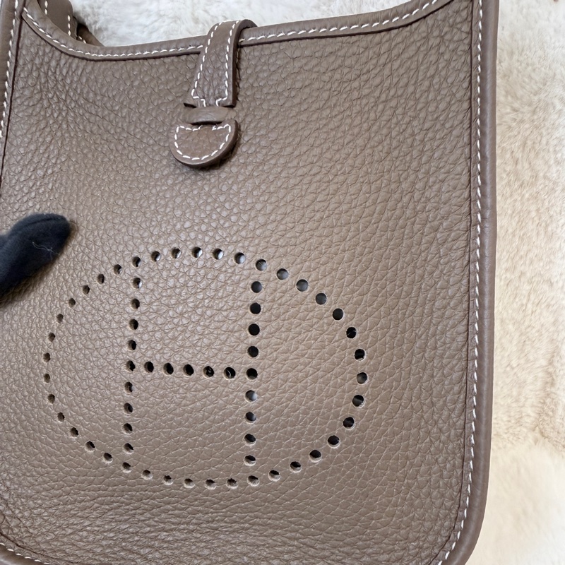Hermes✨ mini Evelyne 16 大象灰銀釦小包 U刻-3