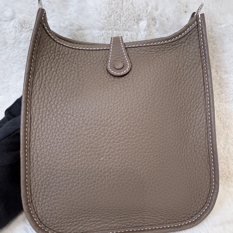 Hermes✨ mini Evelyne 16 大象灰銀釦小包 U刻-5