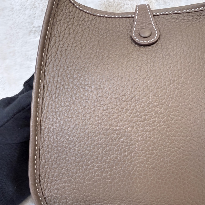 Hermes✨ mini Evelyne 16 大象灰銀釦小包 U刻-6