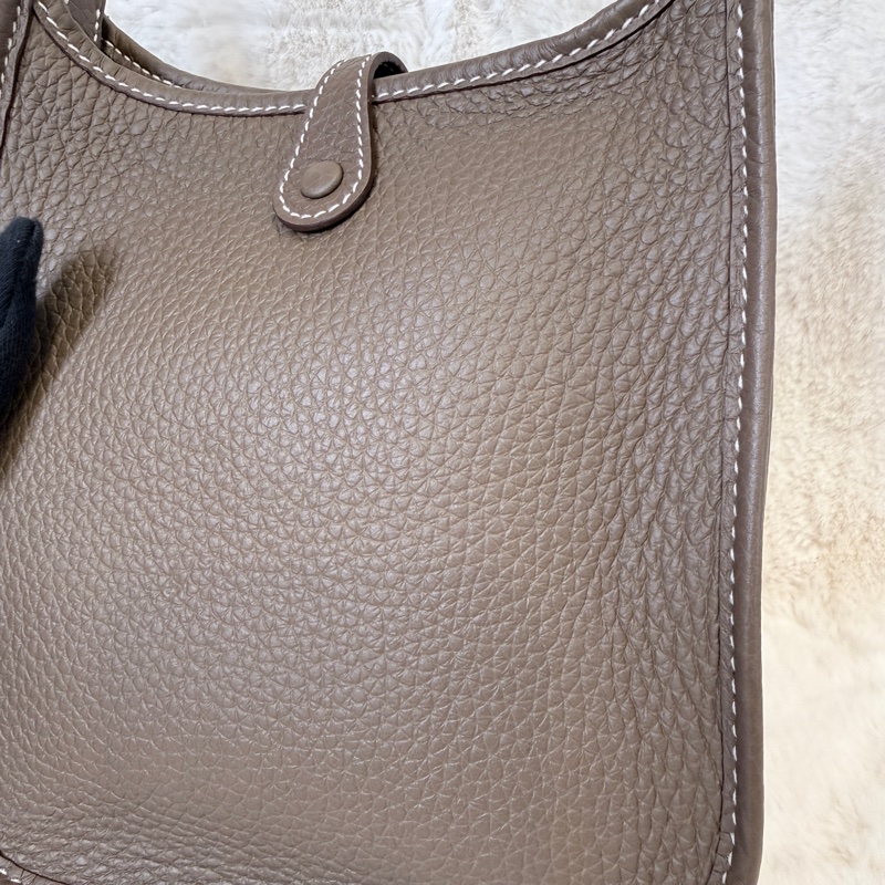 Hermes✨ mini Evelyne 16 大象灰銀釦小包 U刻-7