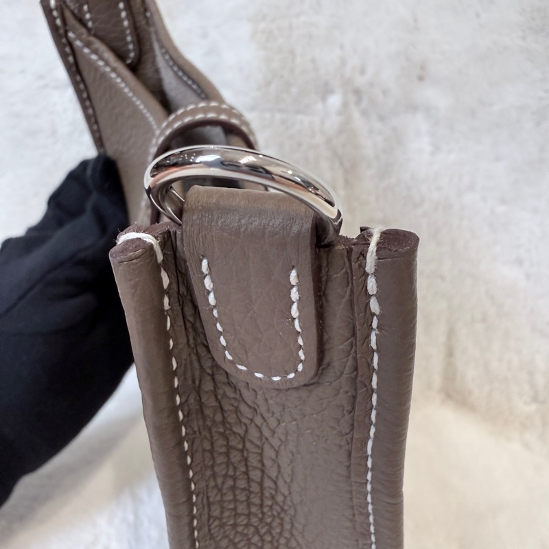 Hermes✨ mini Evelyne 16 大象灰銀釦小包 U刻-11
