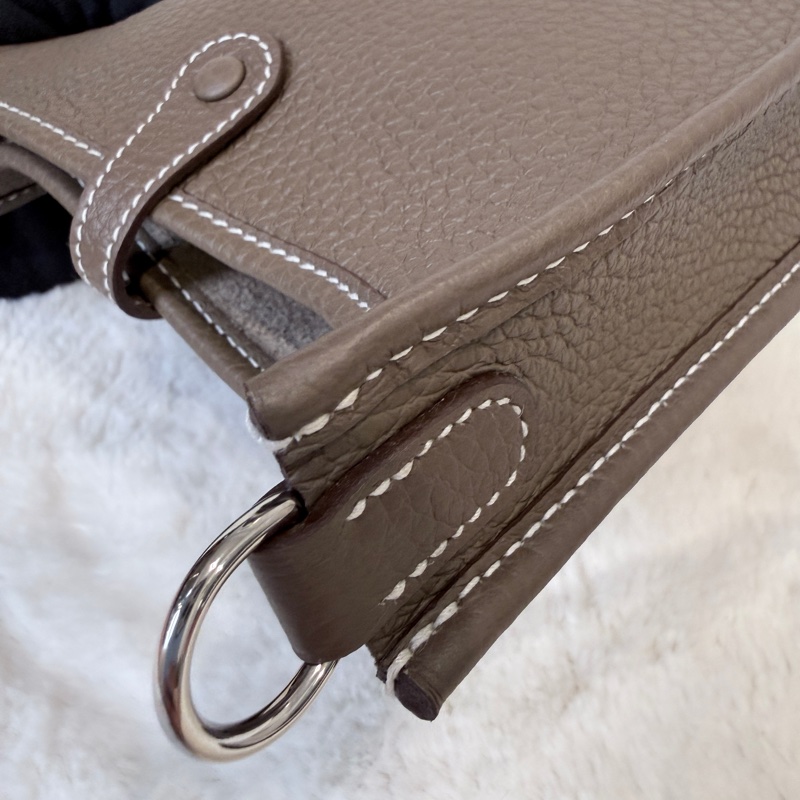 Hermes✨ mini Evelyne 16 大象灰銀釦小包 U刻-16