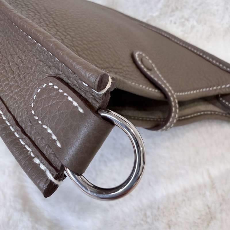 Hermes✨ mini Evelyne 16 大象灰銀釦小包 U刻-17