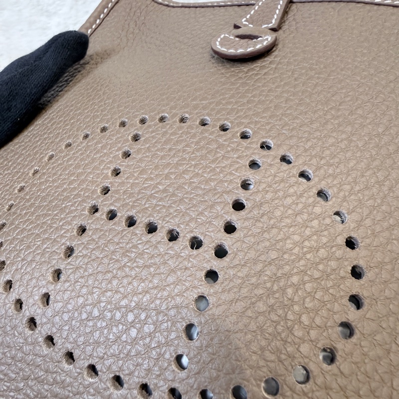 Hermes✨ mini Evelyne 16 大象灰銀釦小包 U刻-18