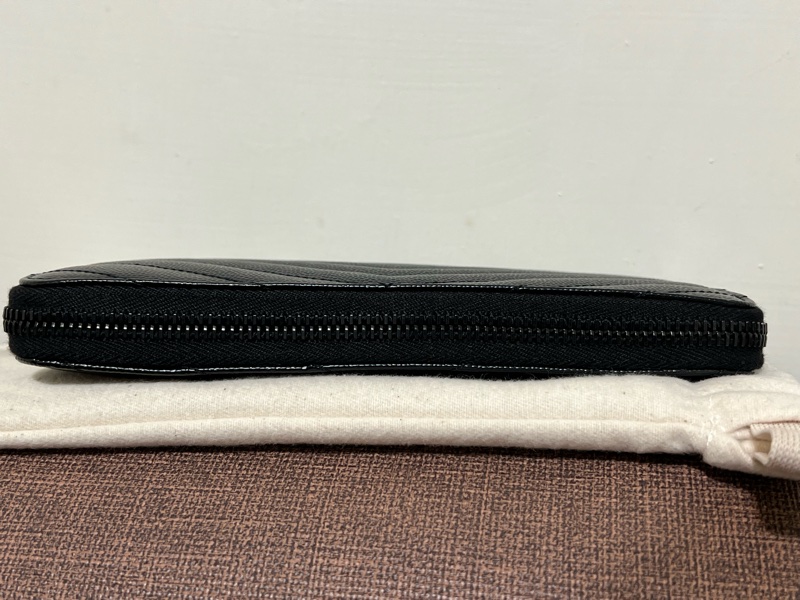 YSL So Black Logo山形紋長夾-5
