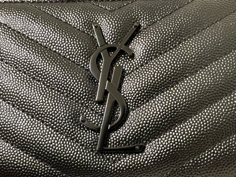 YSL So Black Logo山形紋長夾-6