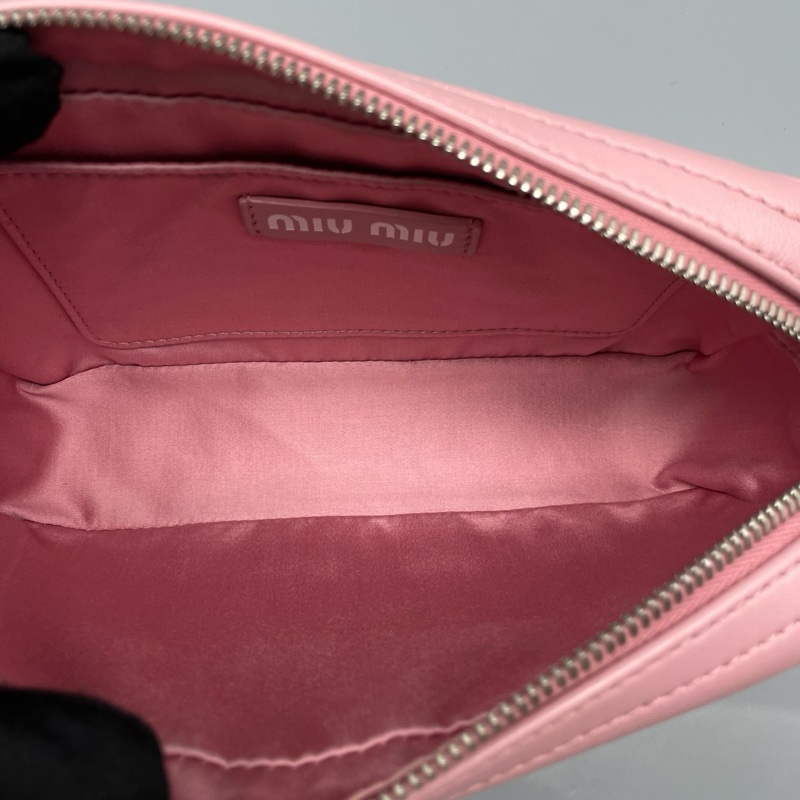 miumiu繆繆編織水晶鏈條包單肩帶粉色/22*11*5cm附件:雙帶-7