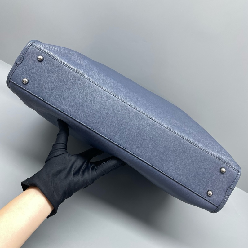 LOEWE羅意威藍色手提公文包 缺肩帶 41*28*10cm無附件-2