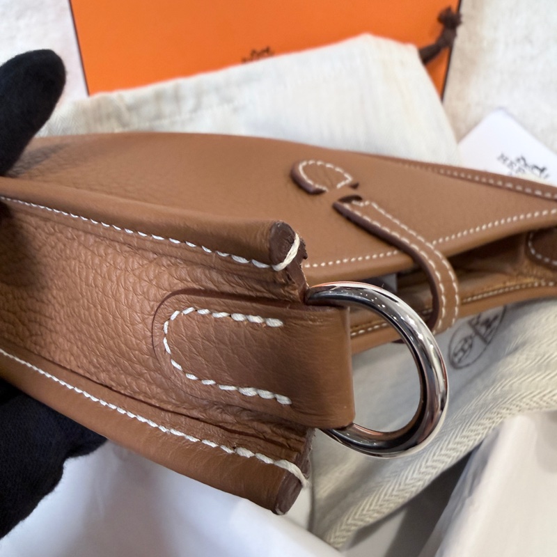 HERMES✨ mini Evelyne 16 金棕金釦小包 W刻 2025購證-19