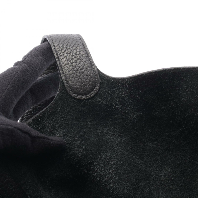 愛馬仕 Picotin Lock MM 托特水桶包，Clemence 皮革，黑色，SHW，二手-5