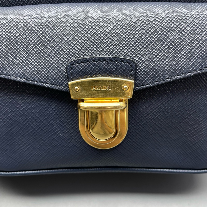 prada普拉達相機小方包藍色17*11*6cm/男女適用 無附件-5