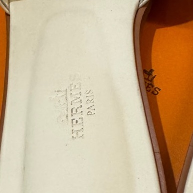 Hermes 白色 Oran涼鞋 有使用痕跡 台灣購入 37.5-12