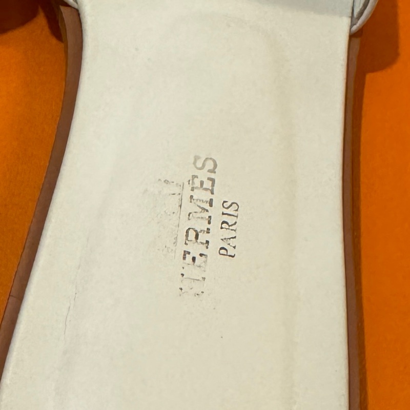 Hermes 白色 Oran涼鞋 有使用痕跡 台灣購入 37.5-15