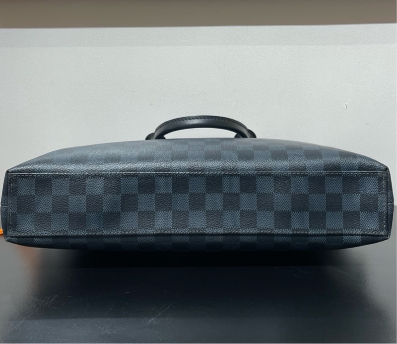 98新LV路易威登男士棋盤格公文包手提包-5
