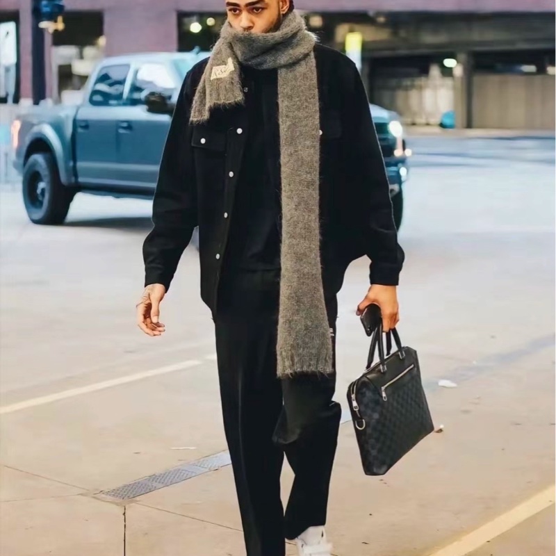 98新LV路易威登男士棋盤格公文包手提包-6