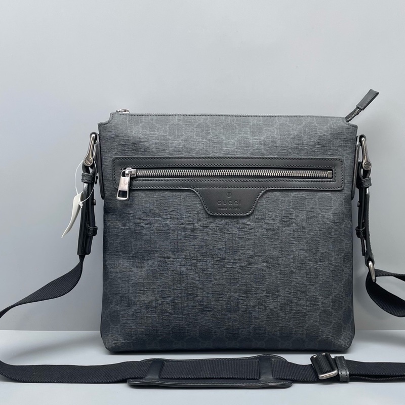 Gucci古馳老花斜挎包灰黑色/28*28*4cm 無附件-0