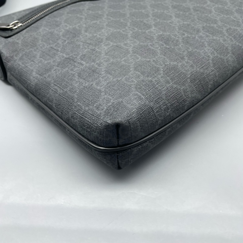 Gucci古馳老花斜挎包灰黑色/28*28*4cm 無附件-3