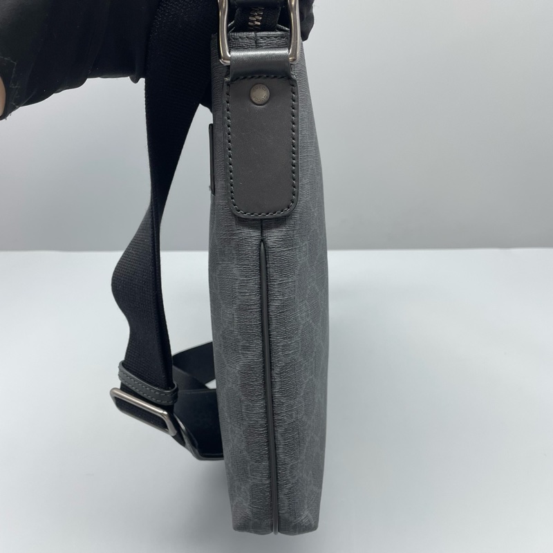 Gucci古馳老花斜挎包灰黑色/28*28*4cm 無附件-4