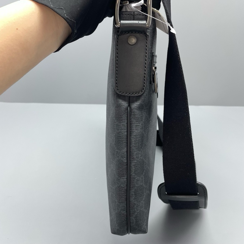 Gucci古馳老花斜挎包灰黑色/28*28*4cm 無附件-5