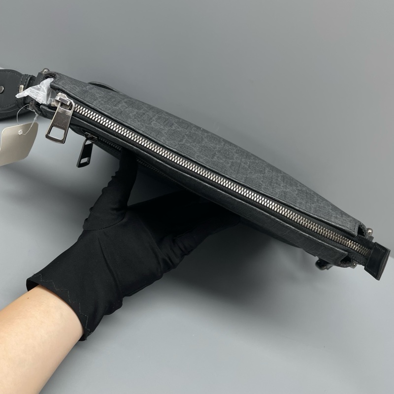 Gucci古馳老花斜挎包灰黑色/28*28*4cm 無附件-8