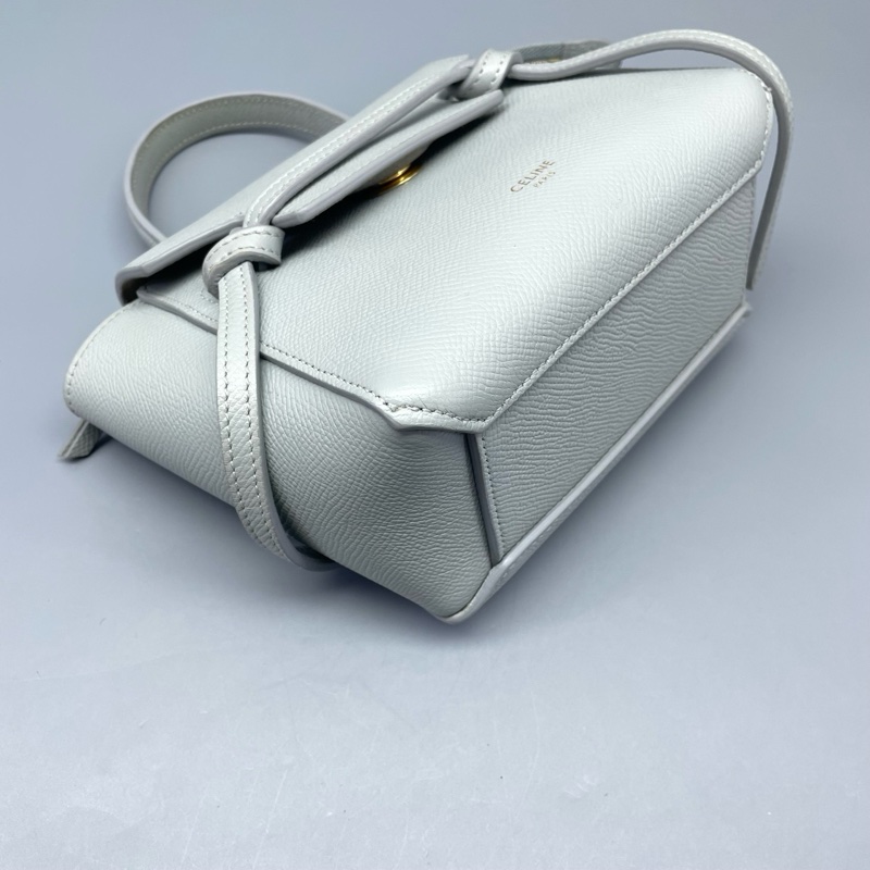 celine賽琳鯰魚包超mini藍灰色/15*14*8cm/附件:肩帶-6