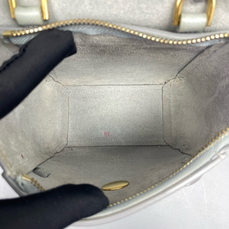 celine賽琳鯰魚包超mini藍灰色/15*14*8cm/附件:肩帶-9